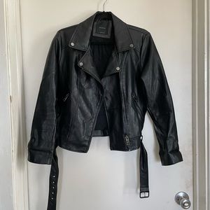 Black Faux Leather Jacket| Size Medium